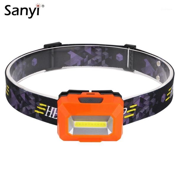 

mini cob led headlight headlamp 5 mode white red lighting head lamp 3 battery head torch for night running fishing1