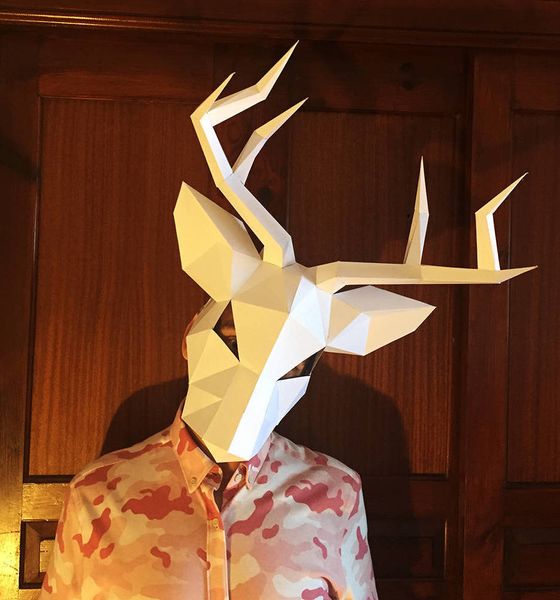 

deer christmas hooded helmet mask wearable handmade paper model masquerade ball diy creative gift