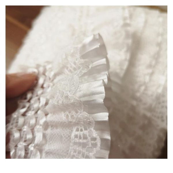 

straighten 2meter/lot 7.5cm wide good quality elastic ruffled lace trim home fabric sewing clothes and materia jllerf