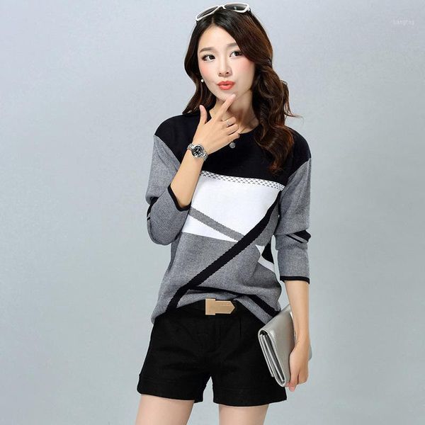 

wholesale-women's casual long-sleeved o-neck cashmere pullover spring /autumn /winter women sweater bottoming shirt1, White;black