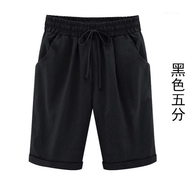 

new women's summer thin cotton non-curly loose shorts casual and comfortable1, White;black