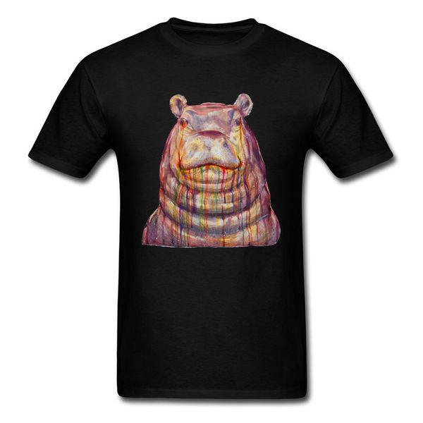 

hippopotamus watercolor painting 2018 men t shirt summer cool black t shirt art design male casual size l sport hooded sweatshirt hoodie