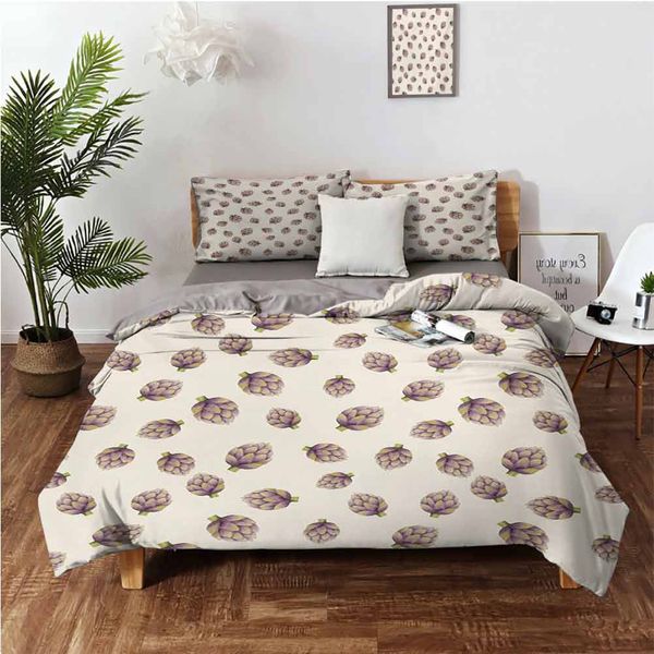 

agriculture inspired floral design mediterranean vegetables natural ingredients printbedding 3-piece set
