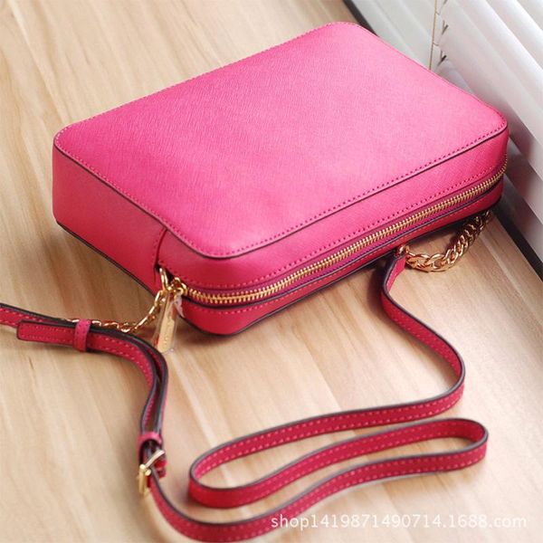 

bag women 2020 new small square bag cross grain women's leather single shoulder messenger chain