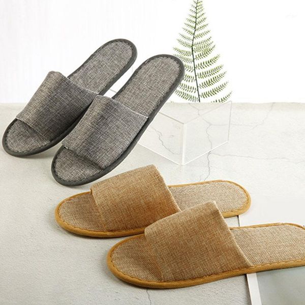 

2021 linen shoes women household slippers indoor floor shoes summer women's mute slippers sandals1, Black