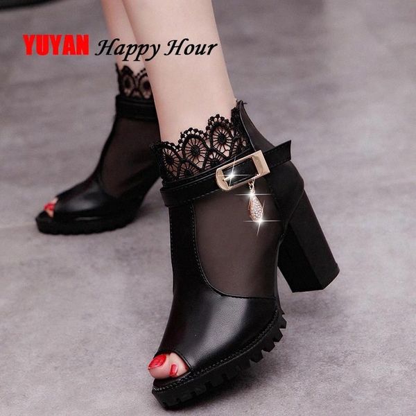 

high heels sandals women summer shoes 2020 peep toe ladies shoes woman sandals black white square heel 8cm a686 #am5d
