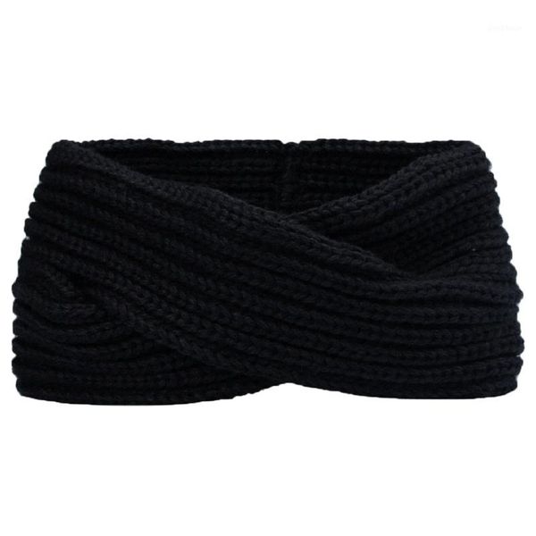 

cross knitting woolen weaving headband1