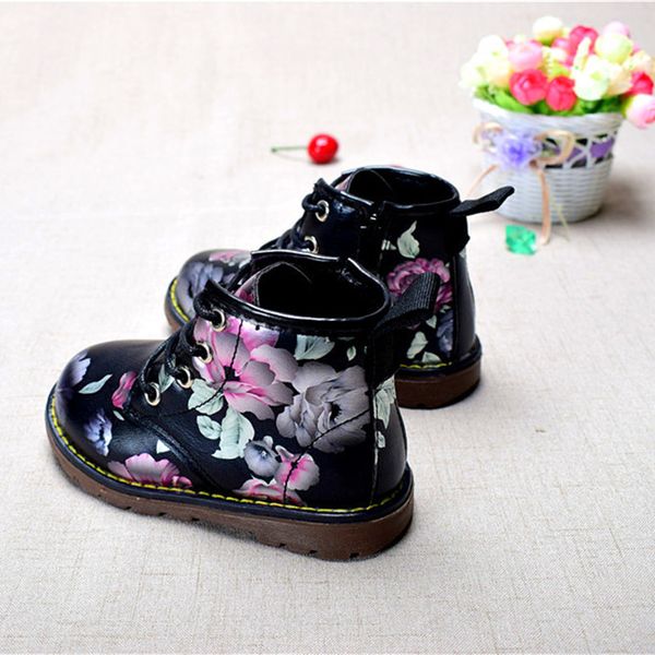 

кожа aogt martin осень принцессы детские девушки мода элегантные цветы повседневная детский обуви для девочек детские сапоги обувь, Black;red