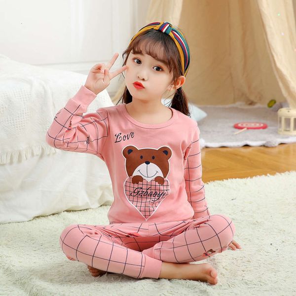 

set pure trousers cotton autumn winter boys' and girls' pajamas children's warm home cloth, Blue;red
