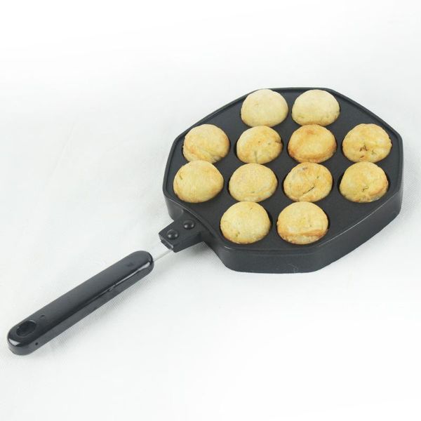 

12 holes ocs ball bakeware cast iron uncoated nonstick takoyaki maker meatball mold cake baking pan kitchen bbq plate tools1