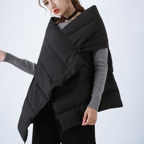 

sleeveless winter female vest warm women vest jacket fashionable spring fall waistcoat women coat casual black clothes 201028, Black;white