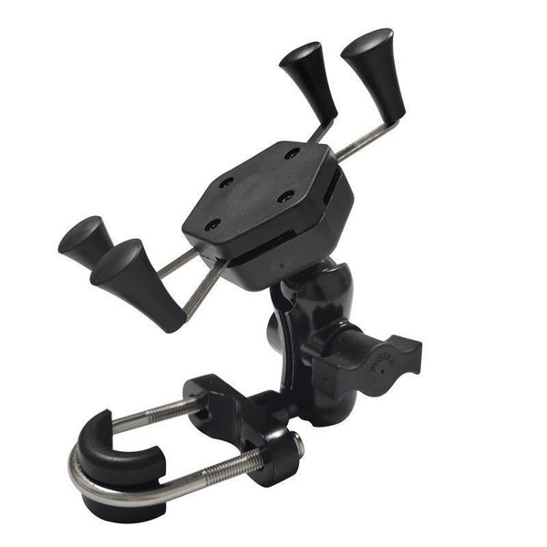 

x-shaped 360 degree rotating handle installation black motorcycle bicycle aluminum alloy mobile phone holder