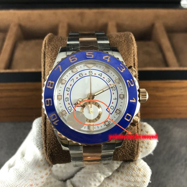 

mens automatic mechanical watch 44mm stainless steel water proof watches sapphire adjustable wristwatches 101860 montre de luxe, Slivery;brown