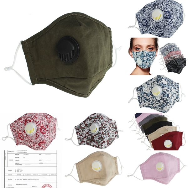 

factory mask washable face 2020 anti-dust reusable pm2.5 masks valve protective cotton cloth mans womans 5 pmh56