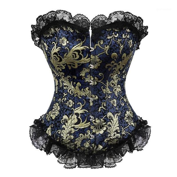 

bustiers & corsets women 's lace up boned plus size overbust corset bustier bodyshaper waist cincher floral corselet with g-st, Black;white