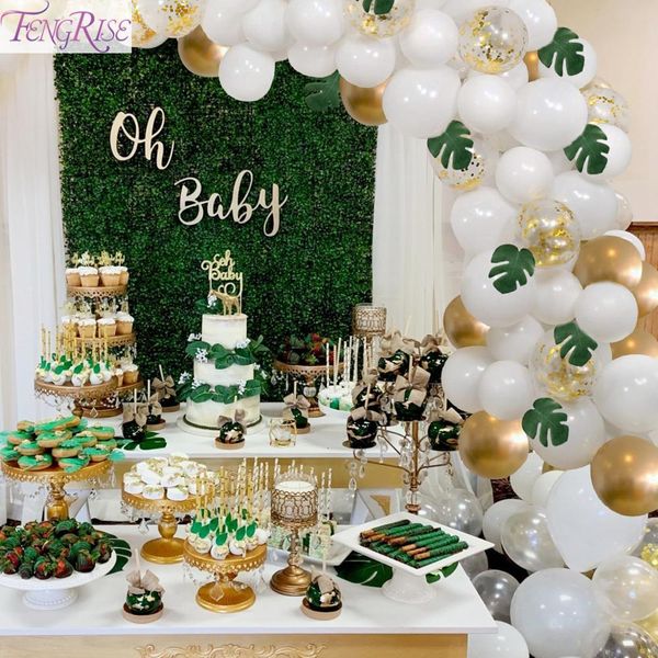

fengrise white gold latex balloons wedding party balloon chain set birthday ballons decor babyshower baloons air balls weding