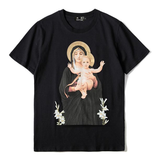 

women's & men's t-shirts our lady and son pattern design shirt women clothing soft summer male casual tshirt 5a2e, White;black