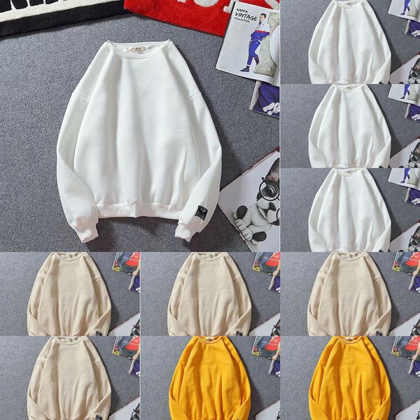 

2019 men's winter new plush crew neck warm sweatersweatersweater trend warm and solid color bottomed men's zq2my, Black