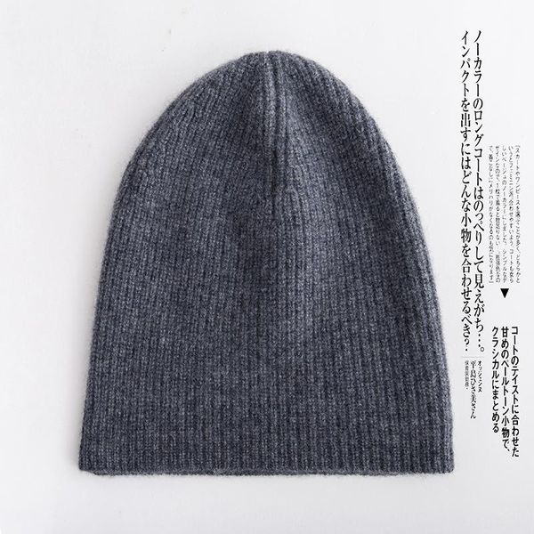 

beanie/skull caps women hats 100% goat cashmere knitted headgears autumn & winter soft fashion hat 3colors, Blue;gray