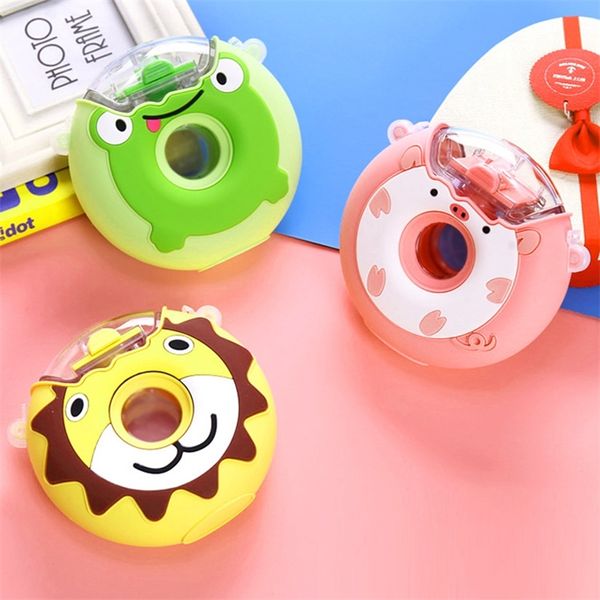 380 ml Cartoon Tritan Wasserflasche für Kinder BPA-freie kreative süße Donuts tragbare Kunststoff Wasserkocher mit Stroh Student Wasserflasche 201106