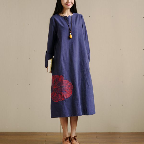 

women's fashion, black bottom, autumn and spring informal clothing, large dress