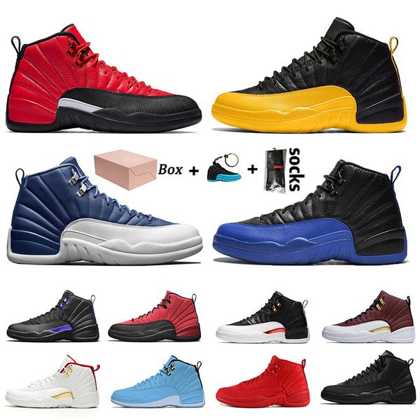 

with box wholesale jumpman 12 12s satin jordan retro basketball shoes university gold reverse flu game dark concord indigo trainers, White;red