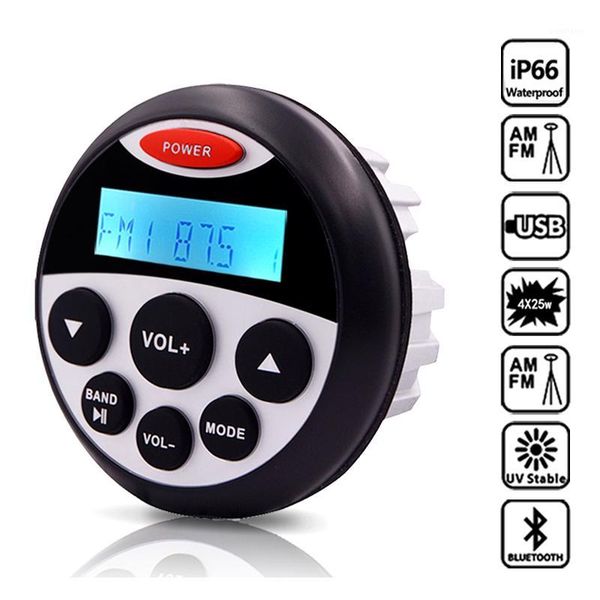 

waterproof marine stereo bluetooth radio audio fm am receiver boat car mp3 player sound system for utv atv yacht pool motorcycle1