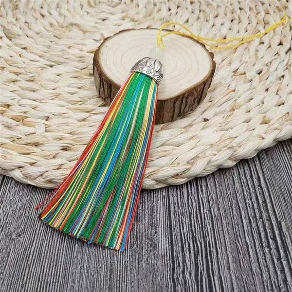 

12pcs lot 10cm double colored tassel silk fringe sewing bang tassel trim decorative key tassels for curtain home decoration h jllale