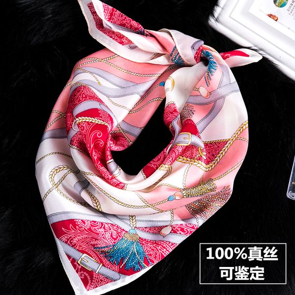 

hangzhou new korean small scarf 100% silk scarves for women in autumn and winter, Blue;gray