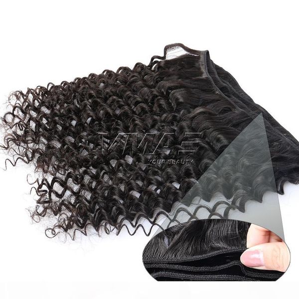 

peruvian deep wave bundles 100g piece 3 pieces 100% virgin human hair natural color deep wave vmae hair, Black