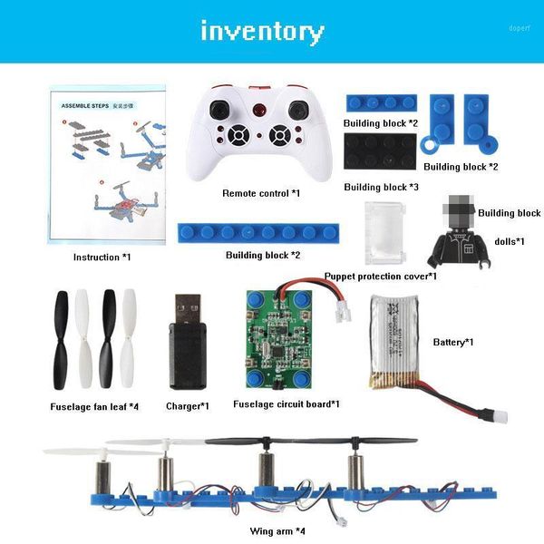 

diy rc drones building blocks drone 2.4g 4ch mini 3d bricks quadcopter assembling educational toys helicopter1