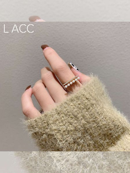 

east gate pearl small japane and korean jewelry simple food net red female ring, Silver