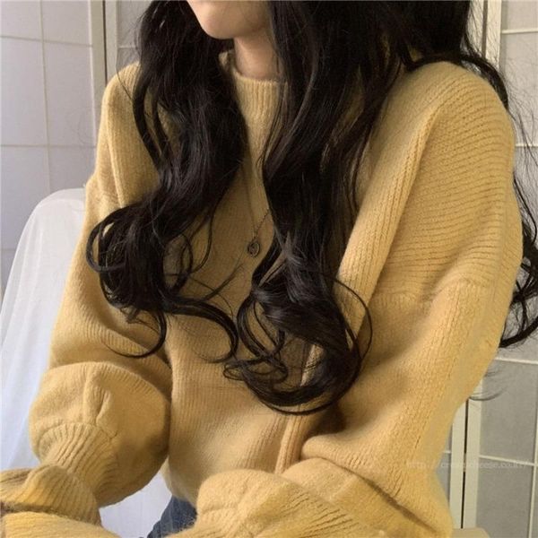 

women's sweaters loose flare sleeve lazy wind knitted pullover female chic outwear autumn winter elegant women korean solid, White;black