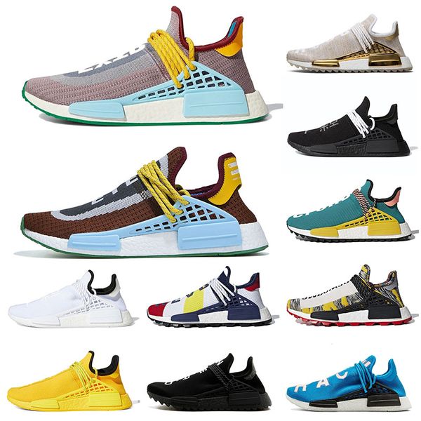 

nmd human race pharrell williams extra eye solar pack bbc black yellow mens womens running shoes pale nude nerd sneakers trainers
