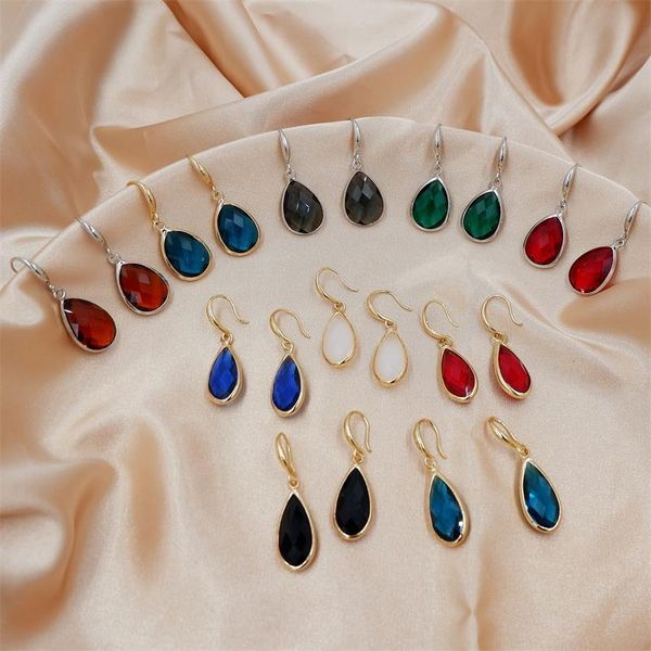 

colorful glass beads earrings teardrop earrings trendy jewelry for femma, Silver