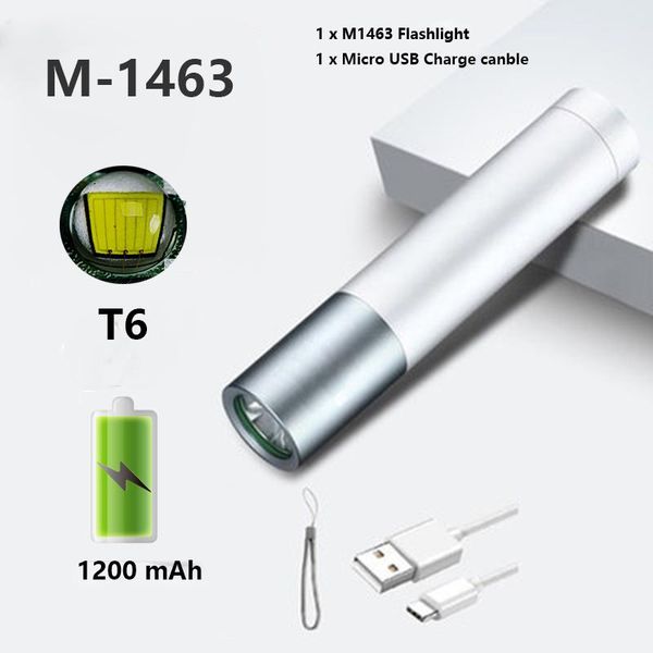 

usb аккумуляторный светодиодный фонарик с светодиодом t6, построенный в 1200 мач литиевая батарея водонепроницаемый кемпинг. золеный факел w