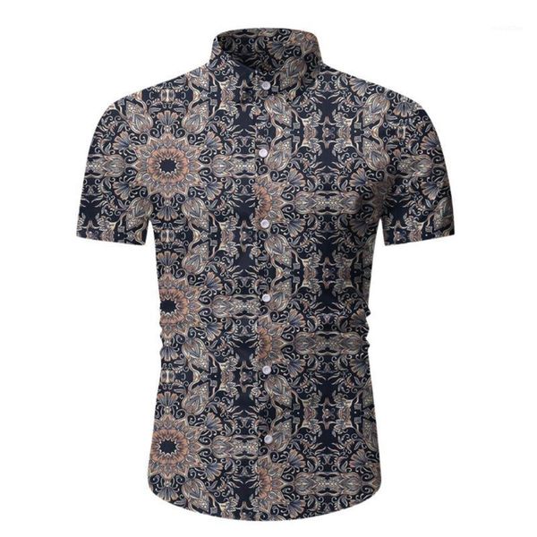 

hawaiian shirt men clothes casual summer printed button short sleeve hawaiian t-shirt blouse camisas masculina #y21, White;black