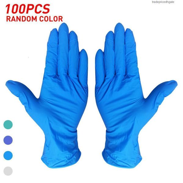 

waterproof new natural real rubber 100pcs comfortable mechanic latex disposable gloves random color