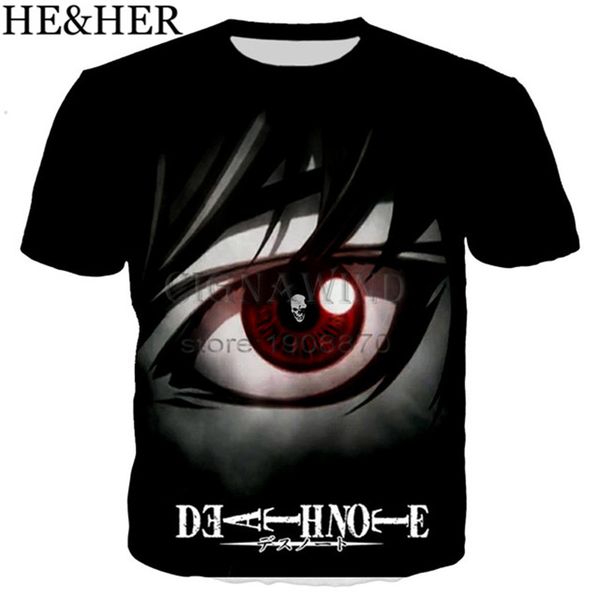 

new anime skull printed 3d death note 3d print shirts humor funny oversized men clothing
