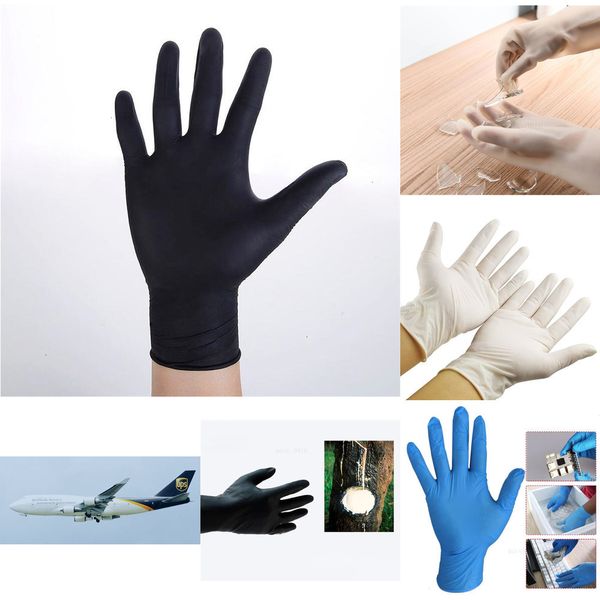 

food 100pcs real rubber boxed nitrile disposable household cleaning static gloves fingertip tex pr2t