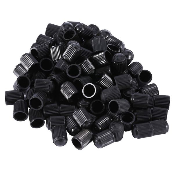 

100pcs black plastic auto car bike motorcycle truck wheel tire valve stem caps