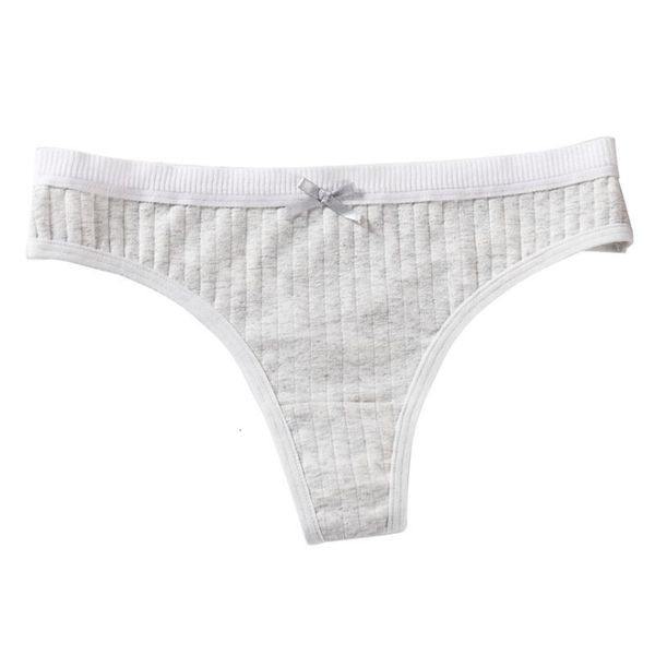 

women's temptation thread cotton ms. comfort triangle thong panties bow solid color g-string, Black;pink