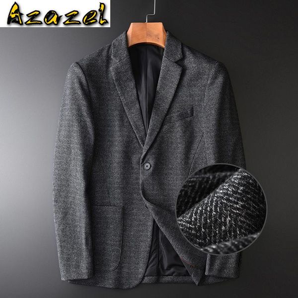 

azazel autumn and winter mens blazer luxury single breasted twill male blazer fashion slim fit casual man plus size 4xl, White;black