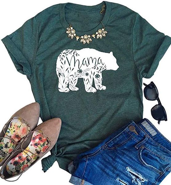 

women concise tshirt short bear letter neck mama t tees designer sleeved print crew shirts shirt womens blouse style summer clothing sgcdf, Black
