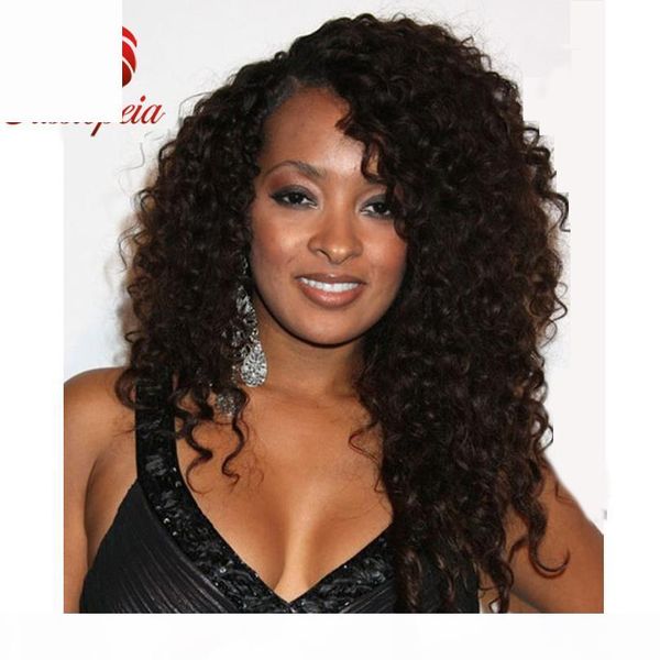 

8a lace front human hair wigs loos wave curly glueless full lace virgin hair wigs for black women 130% density brazilain lace wigs, Black;brown