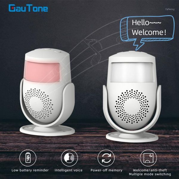 

smart home sensor gautone pm101 wireless intelligent greeting guest welcome doorbell alarm pir motion warning door bell burglar for shop1