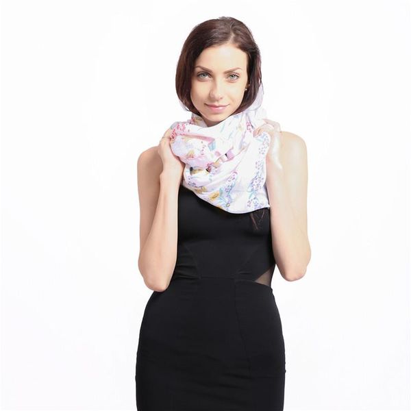 

2020 новый fun раскрашенное цветочные дамы модный шарф, Blue;gray