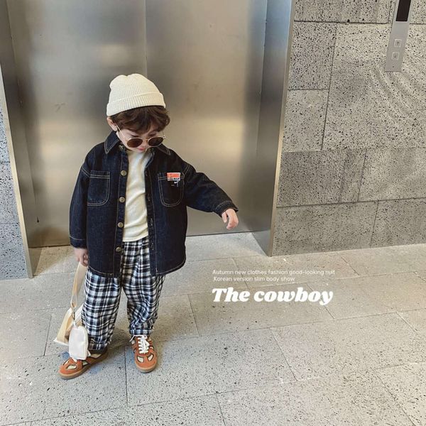 

miao xuan children's clothing autumn winter 2020 new boys and girls' korean cashmere denim et, wtern sle thickened casual shirt fa, Black