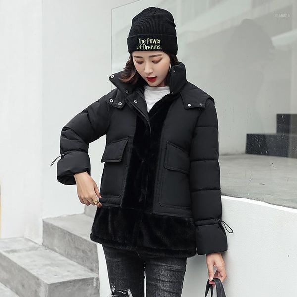 

plus size winter clothes women parkas 2020 new fashion casual coats woman jacket warm thick parka female clothing promotional1, Black