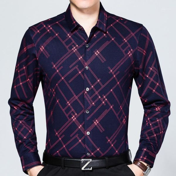 

2018 brand fashions casual slim fit thick autumn winter warm men shirt social clothes argyle shirts mens dress 50911, White;black